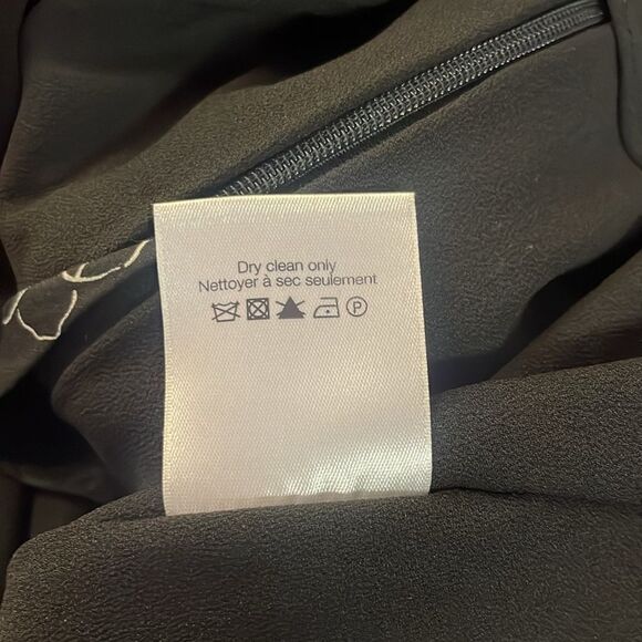 Veronica Beard Anders Dress Black Silk Stretch Floral Long Sleeve Size 4 - Picture 4 of 9